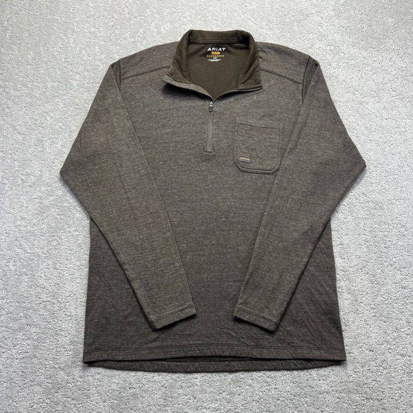 Ariat Other - Ariat Rebar Foundation 1/4 Zip Long Sleeve Shirt‎ Mens Large Brown Western Work